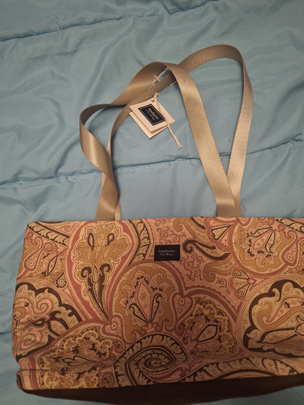 Madison NWT Beige Paisley Tote Bag by